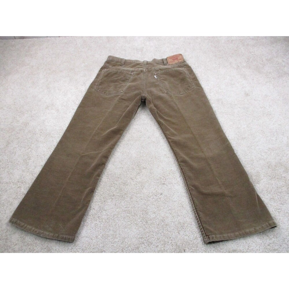 VINTAGE Levis Jeans Men 33x25 Brown White Tab Corduroy Bootcut Western 80s USA - Picture 1 of 14